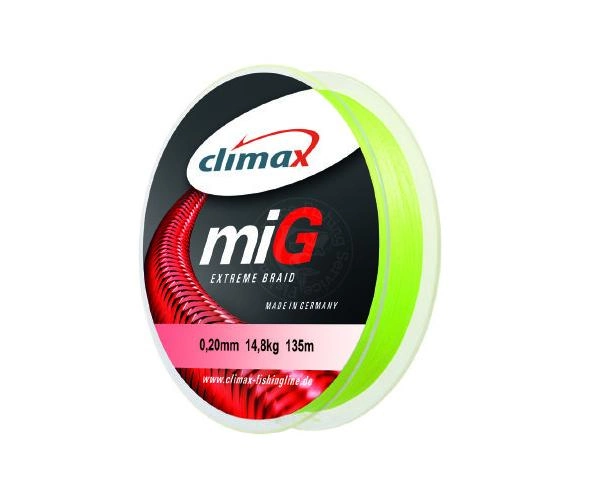 CLIMAX - Pletená šňůra Mig Extreme Braid Žlutá 135m / 0,12 mm / 9,1 kg  